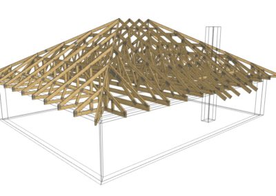 konstrukcja dachu 3d