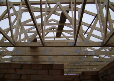 Prefabrykowana konstrukcja dachu.