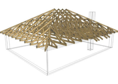 konstrukcja dachu 3d