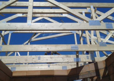 Prefabrykowana konstrukcja dachu.